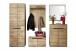 Garderoben-Set >ARAYA< (4-teilig) in Eiche teilmassiv - 158x195x40,5 (BxHxT)