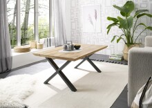 Couchtisch >ASOLA< in Eiche / schwarz, furniert - 110x45x70cm (BxHxT)