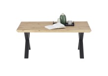 Couchtisch >ASOLA< in Eiche / schwarz, furniert - 110x45x70cm (BxHxT)