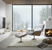 Couchtisch >MONTEVERDE< in Eiche furniert, Holzwerkstoff/ Metall - 40x60cm (HxD)