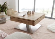 Couchtisch >MONROVIA< mit Stauraumfach, Asteiche furniert - 75x38x75 (BxHxT)