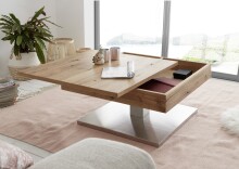 Couchtisch >MONROVIA< mit Stauraumfach, Asteiche furniert - 75x38x75 (BxHxT)