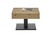 Couchtisch >ASHTON< aufklappbar, Eiche furniert / schwarz - 70x45x70 (BxHxT)