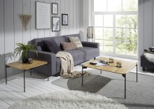 Couchtisch >ALTO< in Eiche, massivholz / Metall - 60x38x60cm (BxHxT)