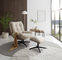 Satztisch >UBEDA< (2er-Set) in Eiche furniert - 50x50x50cm & 45x42x45cm (BxHxT)