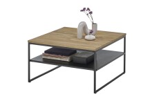 Couchtisch >MINERAL< in Eiche, Massivholz / Metall - 70x40x70cm (BxHxT)