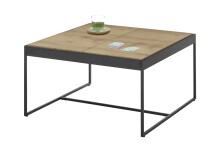 Couchtisch >LARKANA< in Eiche furnier, Holzwerkstoff / Metall - 83x45x83 (BxHxT)