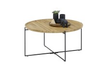 Couchtisch >TREVISO< in Eiche, Massivholz / Metall - 40x80cm (HxD)
