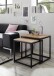 Satztisch >SAKURA< (2er Set) in Asteiche, Massivholz / Metall - 50x50x40cm + 45x45x37cm (B/H/T)