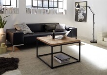 Couchtisch >SAKURA< in Asteiche, Massivholz / Metall - 70x45x70cm (BxHxT)