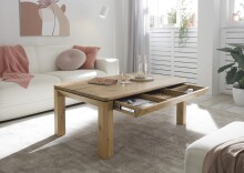 Couchtisch >ZWOLLE< mit Stauraum Schublade, in Eiche furniert - 110x45x70 (BxHxT)