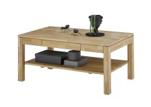 Couchtisch >SALEM< mit Schublade, Kernbuche, Massivholz - 115x54x70cm (BxHxT)