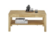 Couchtisch >SALEM< mit Schublade, Asteiche, Massivholz - 115x54x70cm (BxHxT)