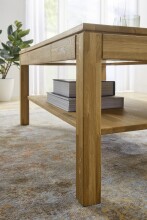 Couchtisch >SALEM< mit Schublade, Asteiche, Massivholz - 115x54x70cm (BxHxT)