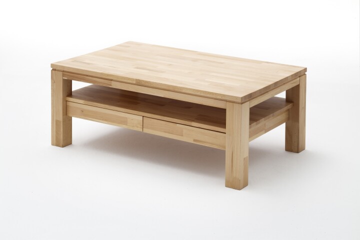 Couchtisch >GORDON< mit Schublade, Kernbuche, Massivholz - 115x45x70cm (BxHxT)