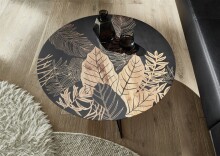Beistelltisch >MIRANDELA< in floraler Druck, Mango...