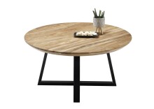 Couchtisch >SAFAGA< in Akazie natur, Massivholz  - 90x45x90cm (BxHxT)