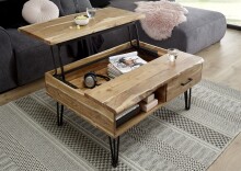 Couchtisch >MUSTIQUE< in holzfarben, Akazie natur massiv - 110x50x72cm (BxHxT)