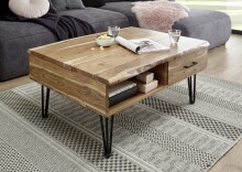 Couchtisch >MUSTIQUE< in holzfarben, Akazie natur massiv - 110x50x72cm (BxHxT)