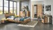 Bett >TEXEL< Liegefl. 140x200cm, PLANKENEICHE Dekor + GRAFIT - 146x71x204cm (BxHxT)