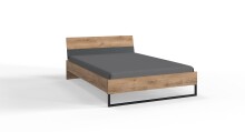 Einzelbett >TEXEL< Liegefl. 90x200cm, PLANKENEICHE...