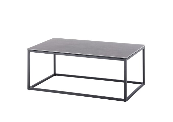Couchtisch >VARNA< in anthrazit, Glas-Keramik / Metall - 100x40x60cm (BxHxT)
