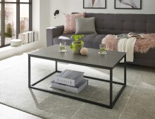 Couchtisch >VARNA< in anthrazit, Glas-Keramik / Metall - 100x40x60cm (BxHxT)