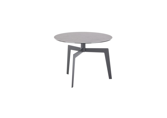 Beistelltisch >BUENA VISTA< in grau, Glas-Keramik/ Metall - 45x60cm (HxD)