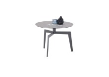 Beistelltisch >BUENA VISTA< in grau, Glas-Keramik/ Metall - 45x60cm (HxD)