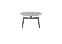 Beistelltisch >BUENA VISTA< in grau, Glas-Keramik/ Metall - 45x60cm (HxD)