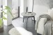 Beistelltisch >BUENA VISTA< in grau, Glas-Keramik/ Metall - 45x60cm (HxD)