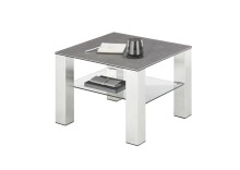 Couchtisch >PUNO< in anthrazit, Glas-Keramik / Edelstahl - 60x43x60cm (BxHxT)