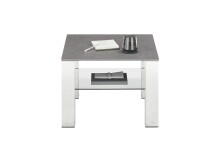 Couchtisch >PUNO< in anthrazit, Glas-Keramik / Edelstahl - 60x43x60cm (BxHxT)