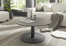 Couchtisch >TARTU< in anthrazit, Glas-Keramik / Metall - 38x80cm (HxD)