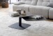 Couchtisch >SUSAKI< in schwarz, Glas-Keramik / Metall - 74x42x74cm (BxHxT)