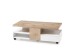 Couchtisch >RENNES< mit Fach+Schub, MDF weiss / Dekor Eiche - 120x40x60 (BxHxT)