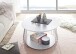 Couchtisch >VILNIUS< in weiss, MDF / Metall - 42x70cm (HxD)