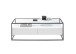 Couchtisch >EVORA< 2 Schübe, Ablage, weiss / Glas - 120x40x60 (BxHxT)