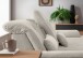 Polstergarnitur >Riordan< Schlaffunktion, Stauraum, Webstoff Corto beige - 314x104x184 (BxHxT)