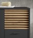 Waschbeckenunterschrank >Liguria< Anthrazit / Evoke Eiche Dekor - 80x64x40 (BxHxT)
