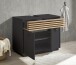 Waschbeckenunterschrank >Liguria< Anthrazit / Evoke Eiche Dekor - 80x64x40 (BxHxT)