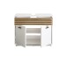Waschbeckenunterschrank >Liguria< in Weiß / Evoke Eiche Dekor - 80x64x40 (BxHxT)