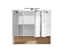Badezimmerspiegelschrank >Liguria< in Weiß / Evoke Eiche Dekor - 80x72x21cm (BxHxT)