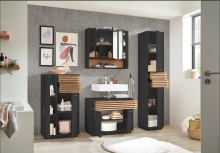 Badezimmer-Set >Liguria< (4-tlg.) in Anthrazit /...