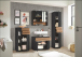 Badezimmer-Set >Liguria< (4-tlg.) in Anthrazit / Evoke Eiche Dekor - 220x191x40cm (BxHxT)