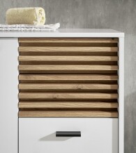 Badezimmer-Set >Liguria< (4-tlg.) in Weiß / Evoke Eiche Dekor - 220x191x40 (BxHxT)