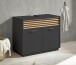 Badezimmer-Set >Liguria< (2-tlg.) in Anthrazit / Evoke Eiche Dekor - 80x191x40 (BxHxT)