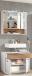 Badezimmer-Set >Liguria< (2-tlg.) in Weiß / Evoke Eiche Dekor - 80x191x40 (BxHxT)