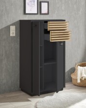 Badezimmer-Set >Liguria< (3-tlg.) in Anthrazit / Evoke Eiche Dekor - 160x191x40 (BxHxT)