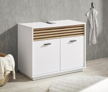 Badezimmer-Set >Liguria< (3-tlg.) in Weiß / Evoke Eiche Dekor - 160x191x40 (BxHxT)